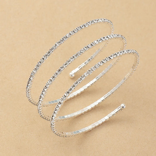 Wholesale Shiny Round Stainless Steel Zircon Bangle