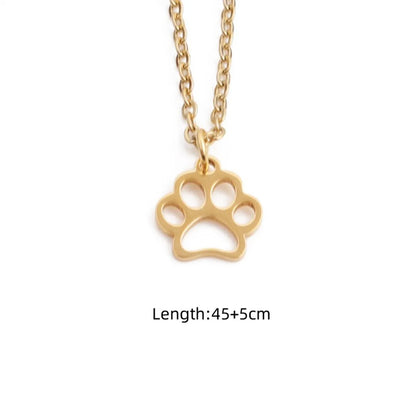 Wholesale Simple Dog Paw Pendant Stainless Steel Necklace Gooddiy