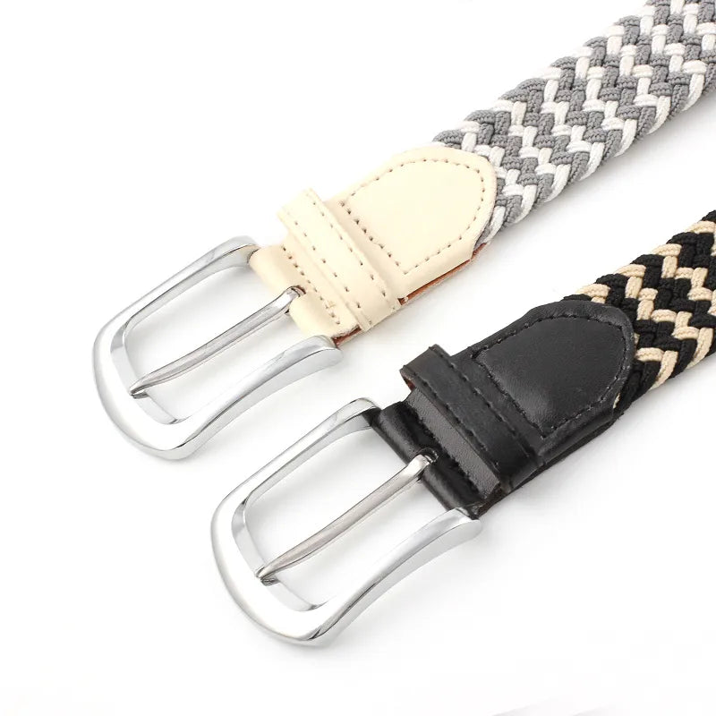 Wholesale Simple Pin Buckle Elastic Woven Canvas Belt Nihaojewelry