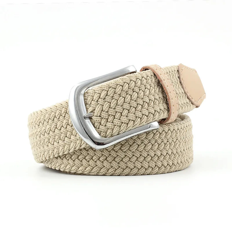 Wholesale Simple Pin Buckle Elastic Woven Canvas Belt Nihaojewelry