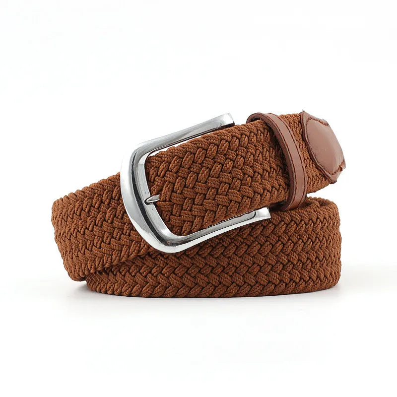 Wholesale Simple Pin Buckle Elastic Woven Canvas Belt Nihaojewelry