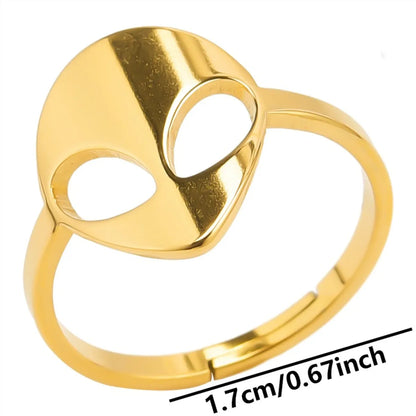 Wholesale Jewelry Simple Style  304 Stainless Steel 18K Gold Plated Open Rings