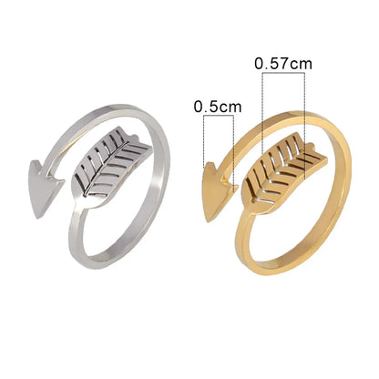 Wholesale Simple Style Arrow Stainless Steel Open Ring