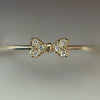 Wholesale Simple Style Bow Knot Sterling Silver 14k Gold Plated Zircon Rings