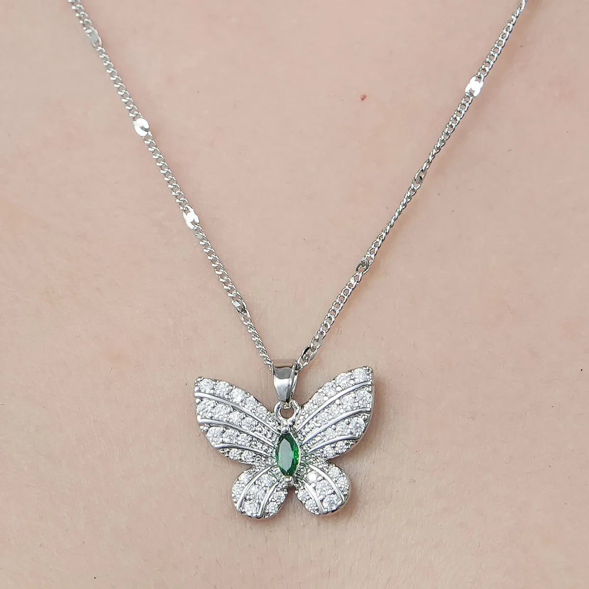 Wholesale Simple Style Butterfly Elephant Stainless Steel Titanium Steel Polishing Plating Pendant Necklace