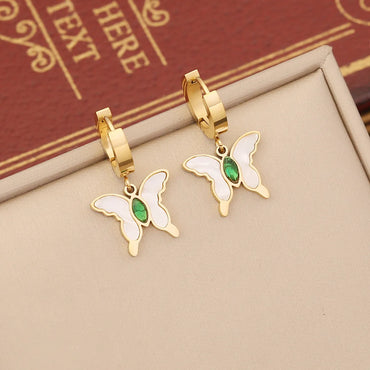 Stainless Steel 18K Gold Plated Simple Style Plating Butterfly Jewelry Set