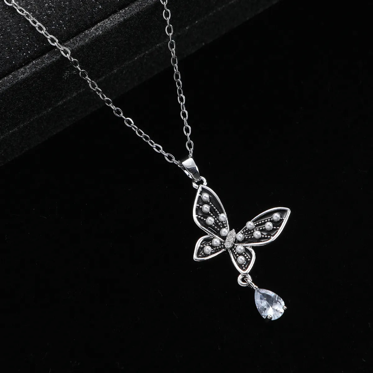 Simple Style Butterfly Stainless Steel Titanium Steel Plating Pendant Necklace