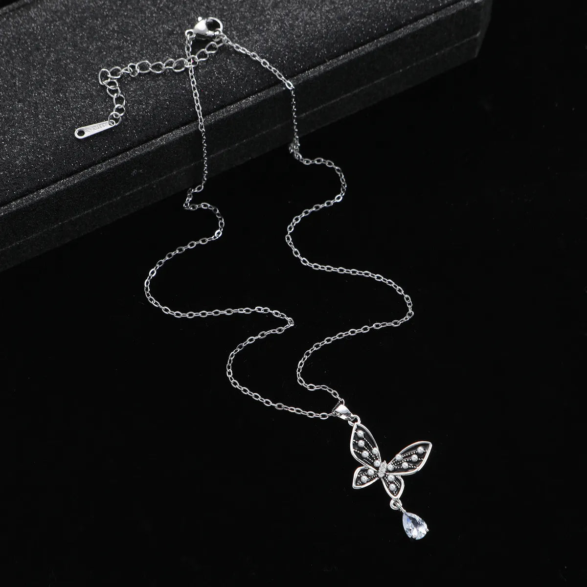 Simple Style Butterfly Stainless Steel Titanium Steel Plating Pendant Necklace