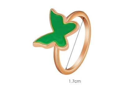 Wholesale Simple Style Classic Style Butterfly Copper Enamel Rings