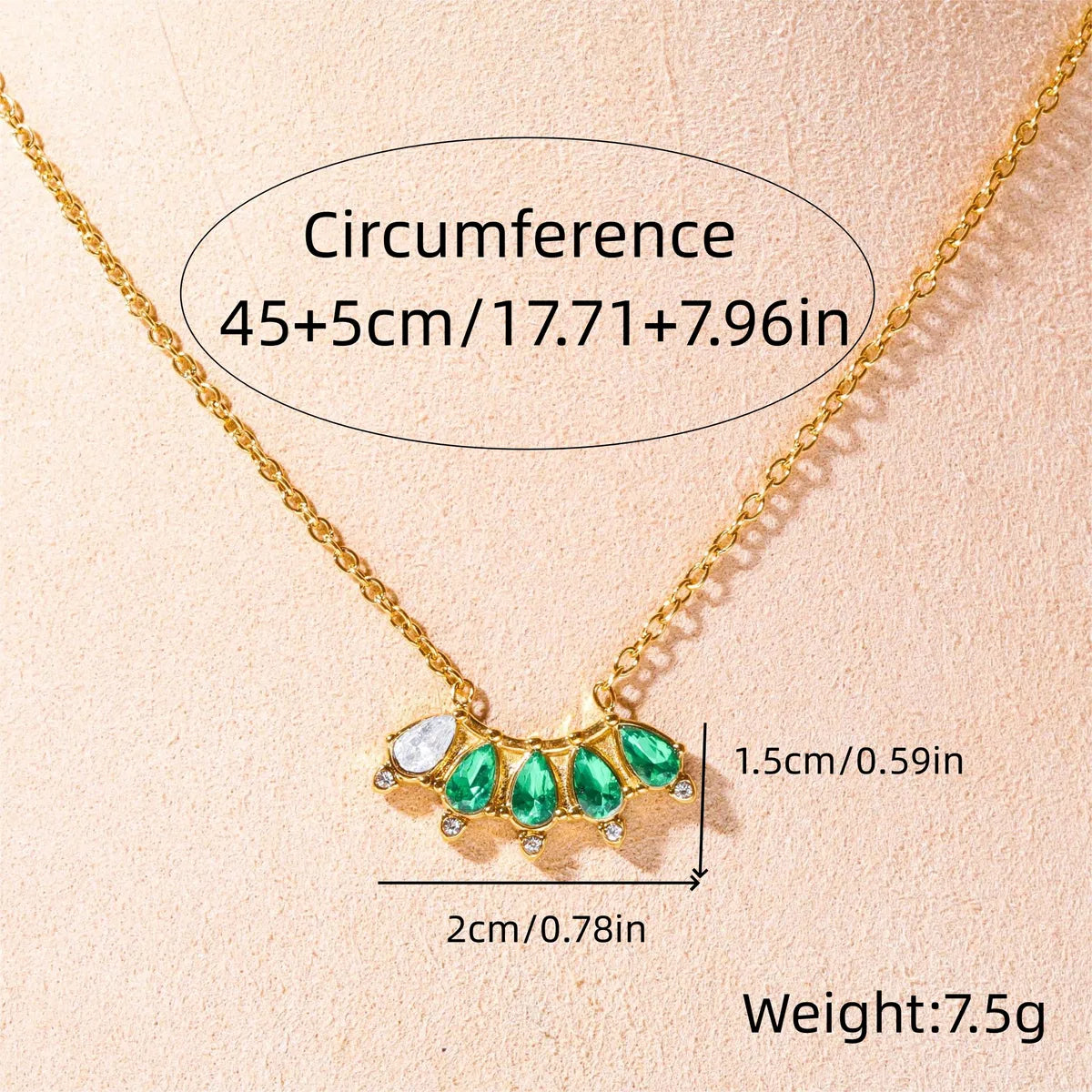 Wholesale Simple Style Classic Style Color Block Stainless Steel Plating Inlay Gold Plated Rhinestones Birthstone Zircon Necklace