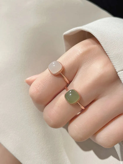 Wholesale Simple Style Classic Style Color Block White Copper Inlay Gem Rings