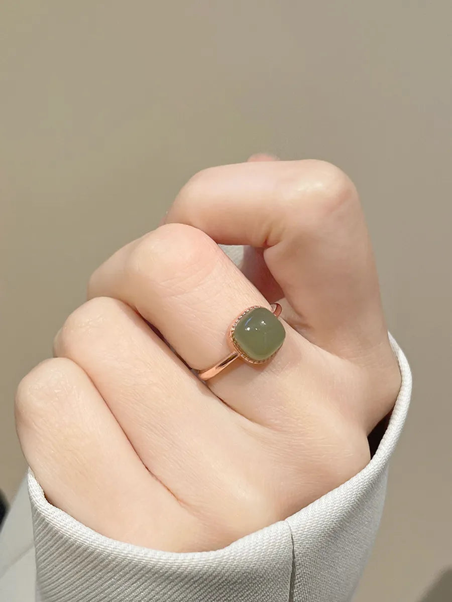 Wholesale Simple Style Classic Style Color Block White Copper Inlay Gem Rings