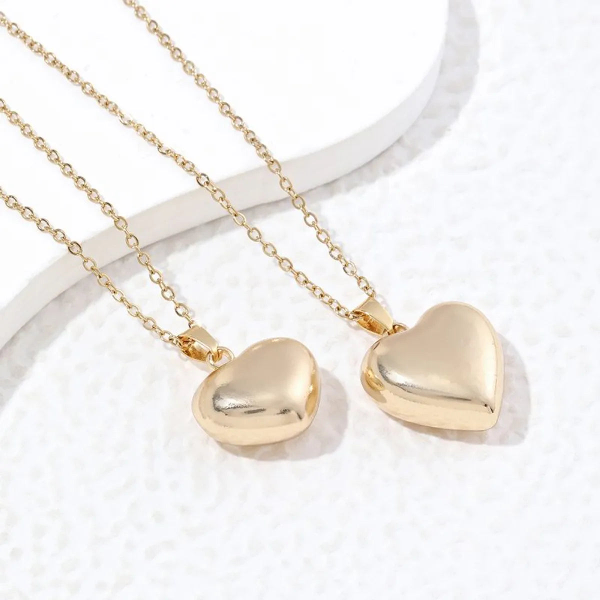 Wholesale Simple Style Classic Style Heart Shape Stainless Steel Polishing Plating 18k Gold Plated Pendant Necklace