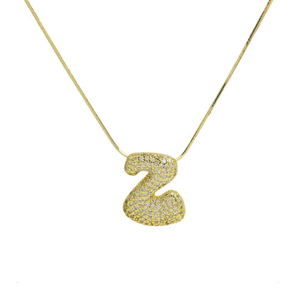 Wholesale Simple Style Classic Style Letter Copper Plating 18K Gold Plated Pendant Necklace