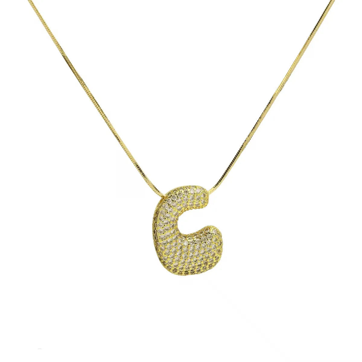 Wholesale Simple Style Classic Style Letter Copper Plating 18K Gold Plated Pendant Necklace