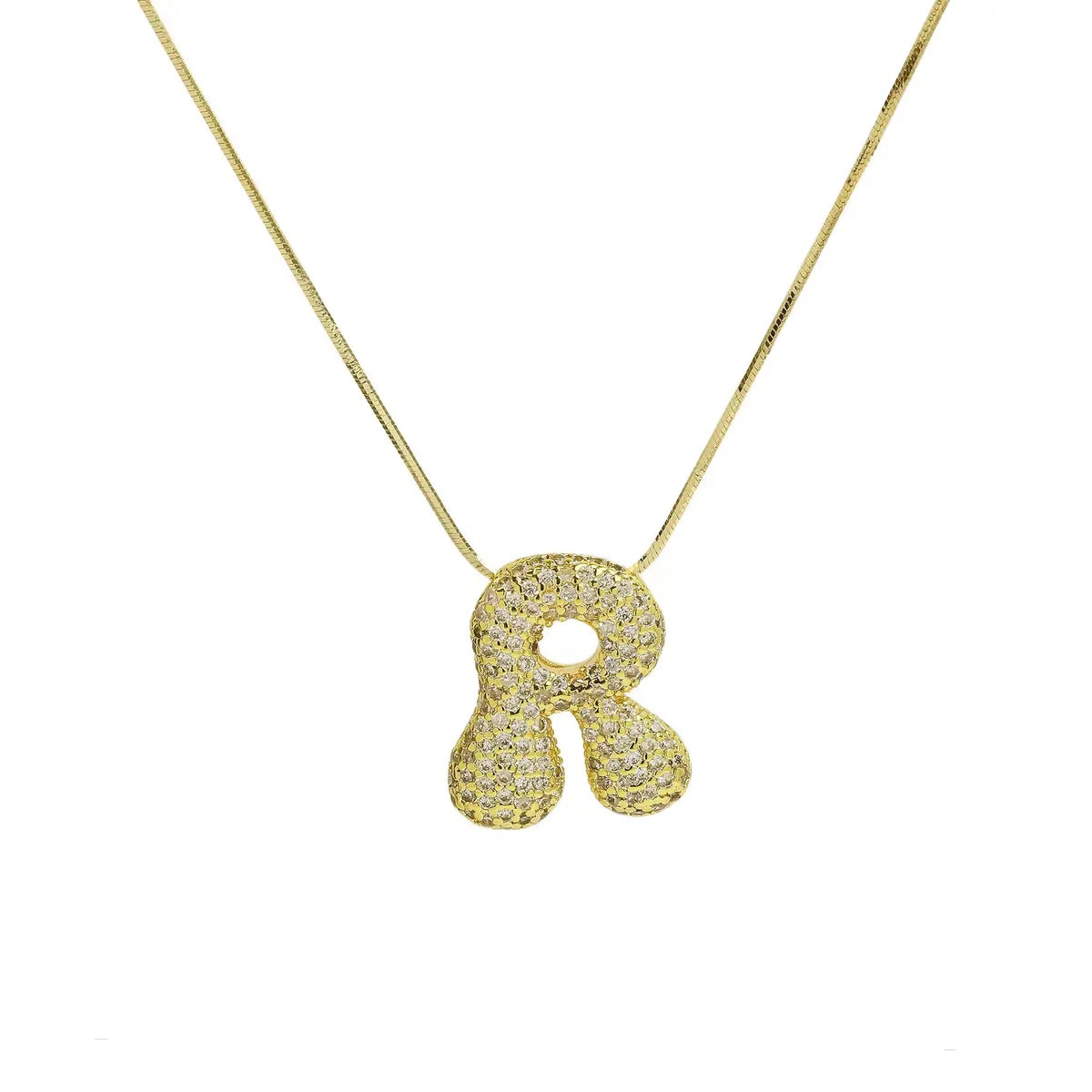 Wholesale Simple Style Classic Style Letter Copper Plating 18K Gold Plated Pendant Necklace