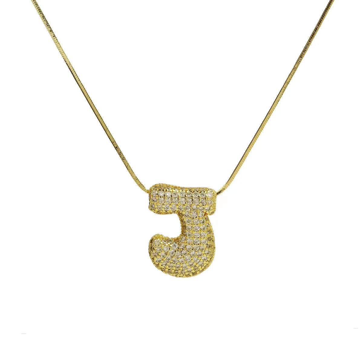 Wholesale Simple Style Classic Style Letter Copper Plating 18K Gold Plated Pendant Necklace