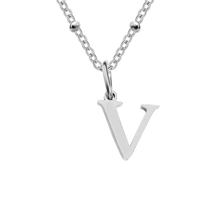 Stainless Steel Titanium Steel Simple Style Classic Style Plating Letter Pendant Necklace