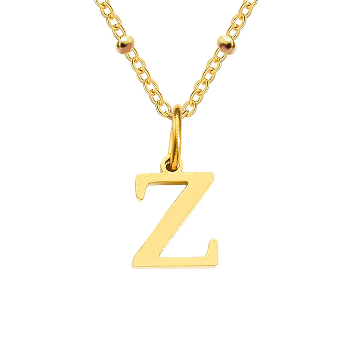 Stainless Steel Titanium Steel Simple Style Classic Style Plating Letter Pendant Necklace