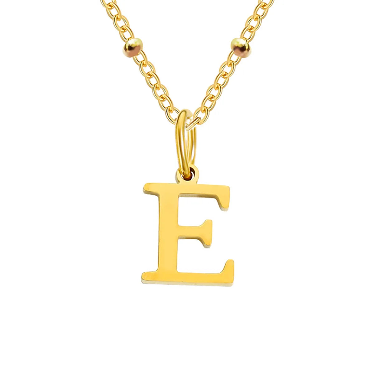 Stainless Steel Titanium Steel Simple Style Classic Style Plating Letter Pendant Necklace