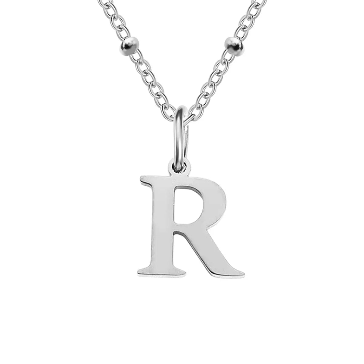 Stainless Steel Titanium Steel Simple Style Classic Style Plating Letter Pendant Necklace