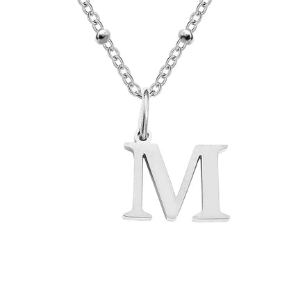 Stainless Steel Titanium Steel Simple Style Classic Style Plating Letter Pendant Necklace