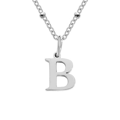 Stainless Steel Titanium Steel Simple Style Classic Style Plating Letter Pendant Necklace