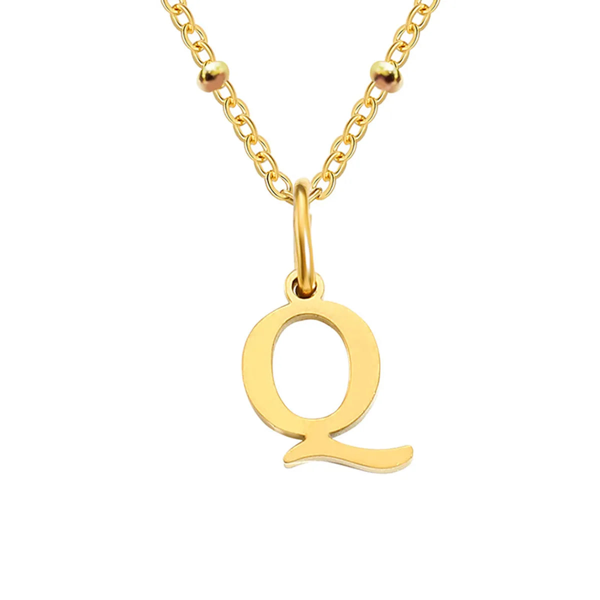 Stainless Steel Titanium Steel Simple Style Classic Style Plating Letter Pendant Necklace