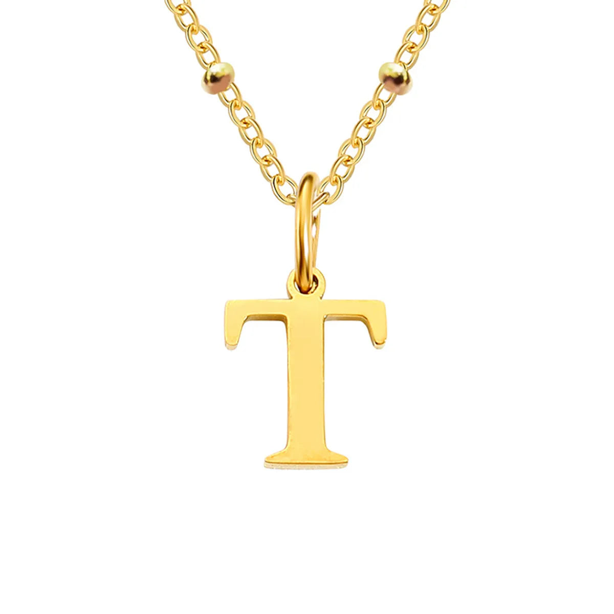 Stainless Steel Titanium Steel Simple Style Classic Style Plating Letter Pendant Necklace