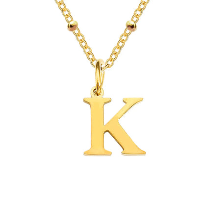 Stainless Steel Titanium Steel Simple Style Classic Style Plating Letter Pendant Necklace