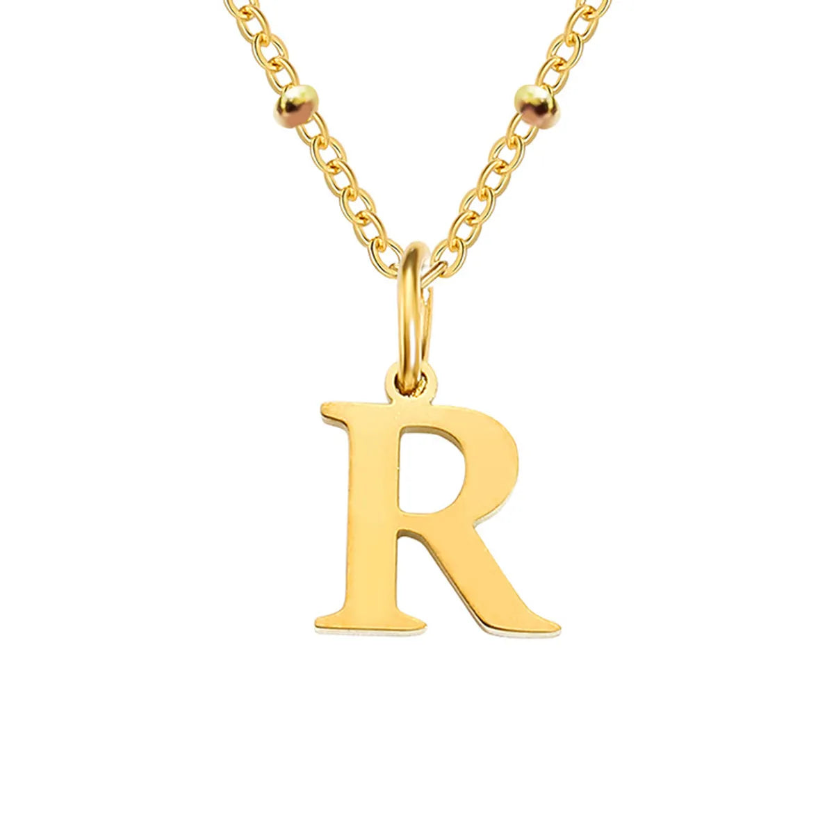 Stainless Steel Titanium Steel Simple Style Classic Style Plating Letter Pendant Necklace