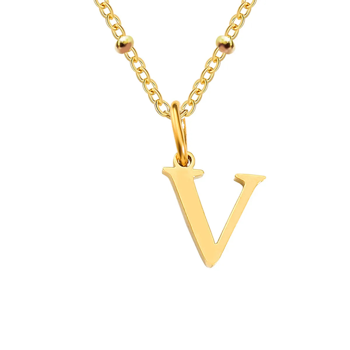 Stainless Steel Titanium Steel Simple Style Classic Style Plating Letter Pendant Necklace