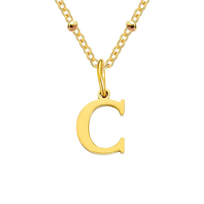 Stainless Steel Titanium Steel Simple Style Classic Style Plating Letter Pendant Necklace