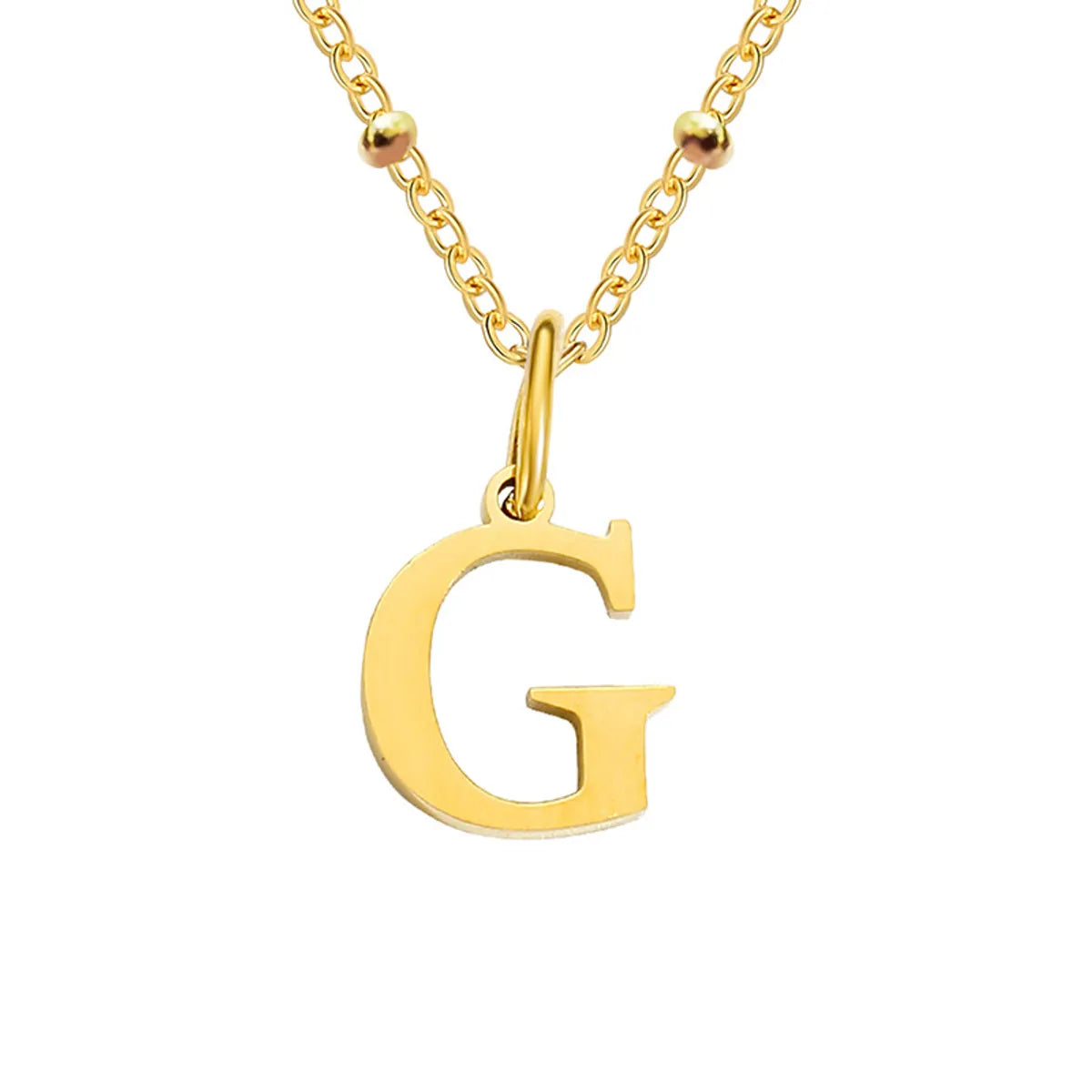 Stainless Steel Titanium Steel Simple Style Classic Style Plating Letter Pendant Necklace