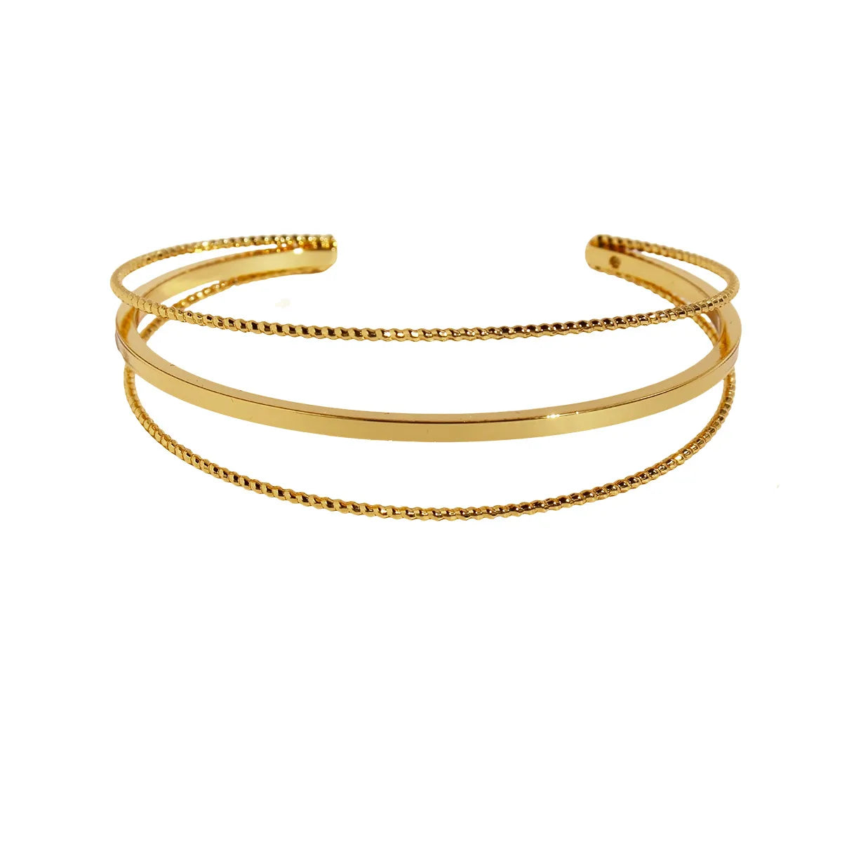 Wholesale Simple Style Classic Style Solid Color Brass Plating 18K Gold Plated Bangle