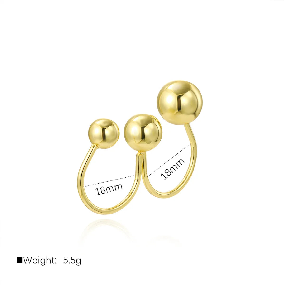 Wholesale Simple Style Classic Style Solid Color Copper Plating Gold Plated Rings