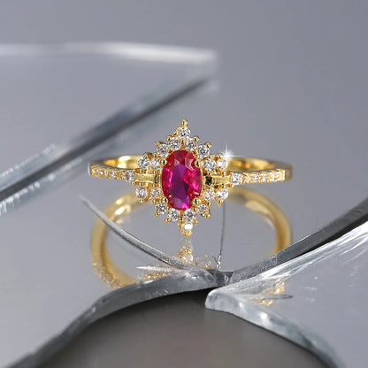 Wholesale Simple Style Classic Style Solid Color Copper Plating Inlay 18K Gold Plated Glass Stone Zircon Rings