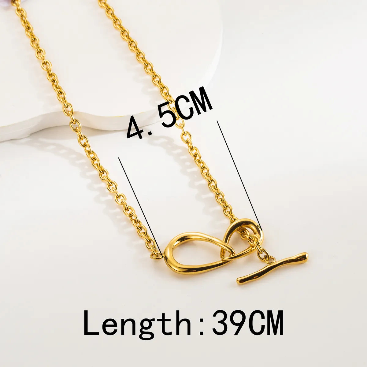 Wholesale Simple Style Classic Style Solid Color Stainless Steel Inlay 18k Gold Plated Rhinestones Pendant Necklace