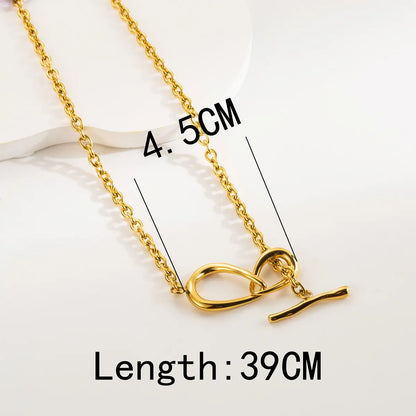 Wholesale Simple Style Classic Style Solid Color Stainless Steel Inlay 18k Gold Plated Rhinestones Pendant Necklace