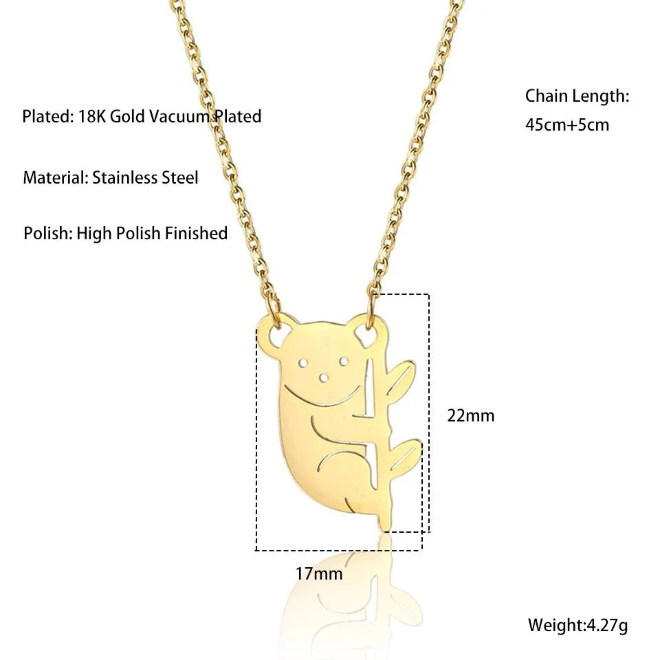 304 Stainless Steel 18K Gold Plated Simple Style Classic Style Plating Solid Color Pendant Necklace