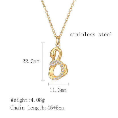 Wholesale Simple Style Classic Style Solid Color Titanium Steel Inlay Zircon Pendant Necklace