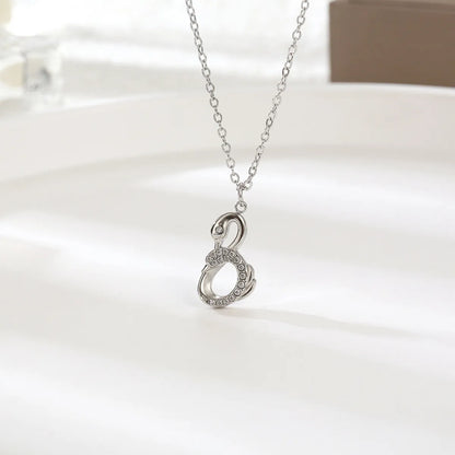 Wholesale Simple Style Classic Style Solid Color Titanium Steel Inlay Zircon Pendant Necklace