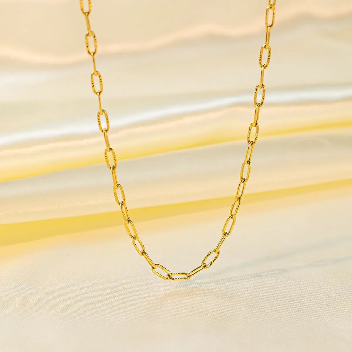 Wholesale Simple Style Classic Style Solid Color Titanium Steel Plating Chain 18k Gold Plated Necklace