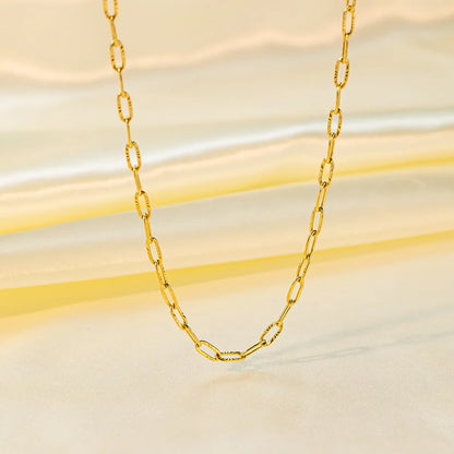 Wholesale Simple Style Classic Style Solid Color Titanium Steel Plating Chain 18k Gold Plated Necklace