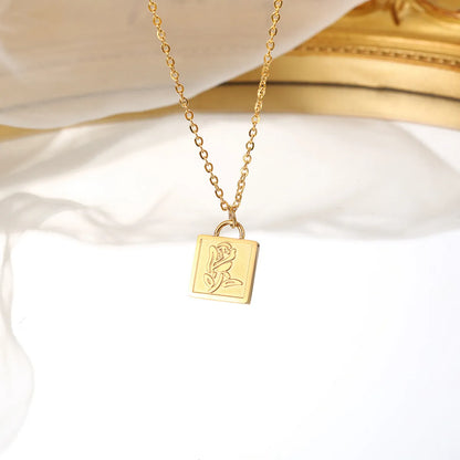 Wholesale Simple Style Classic Style Solid Color Titanium Steel Plating Gold Plated Pendant Necklace