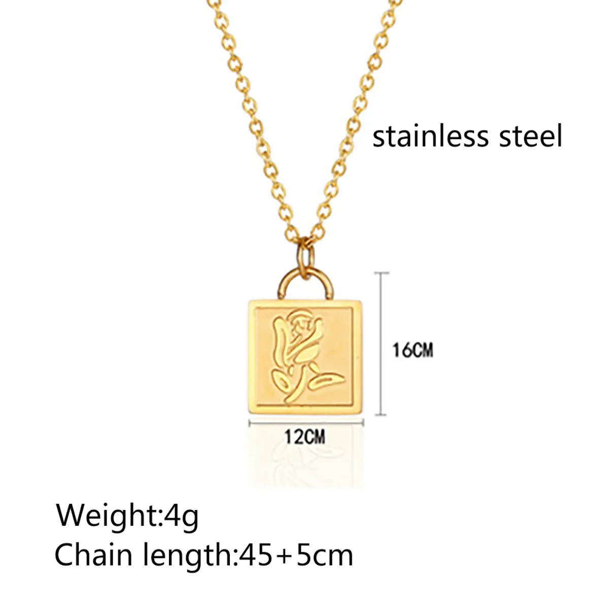 Wholesale Simple Style Classic Style Solid Color Titanium Steel Plating Gold Plated Pendant Necklace