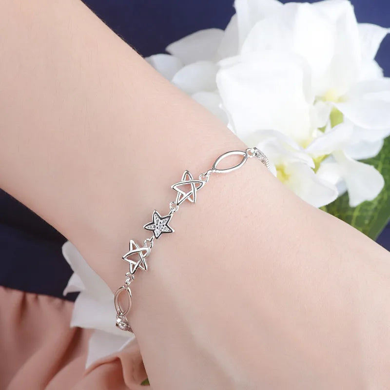 Wholesale Simple Style Classic Style Star Copper Inlay Zircon Bracelets