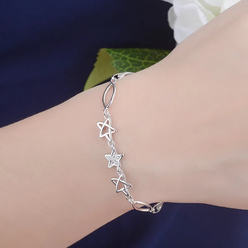 Wholesale Simple Style Classic Style Star Copper Inlay Zircon Bracelets