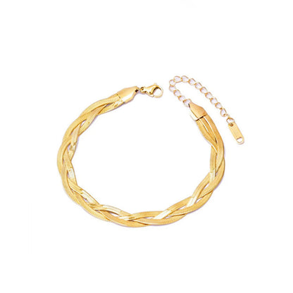 Simple Style Color Block Titanium Steel Plating Gold Plated Bracelets