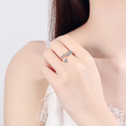 Wholesale Simple Style Commute Bow Knot Copper Inlay Zircon Rings